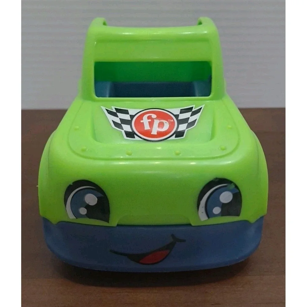 Fisher Price Little People GREEN‎ RACE CAR #2 VEHICLE for RACING Sports Car